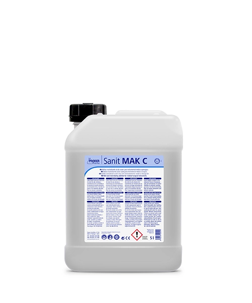 Sanit MAK C es un aditivo lubricante y rptector para instrumental médico-quirúrgico de la gama Instrumental.