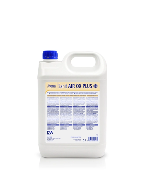Sanit AIR OX PLUS HA es un desinfectante de amplio espectro para la desinfección vía aérea DVA de ambientes y superficies