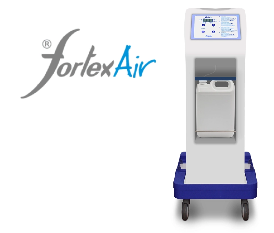 Imagen del equipo Fortex Air para la entrada de setiembre. La desinfeccion vía aérea.